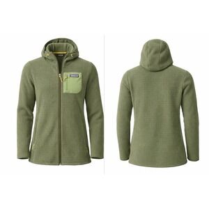 Patagonia WOMEN SMALL Regulator R1 FULL-ZIP HOODIE Fleece Jacket GREEEN Polartec
